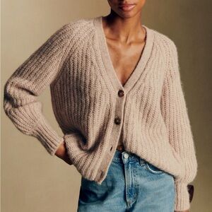 Sezane Basile Cardigan Light Beige - Size XS